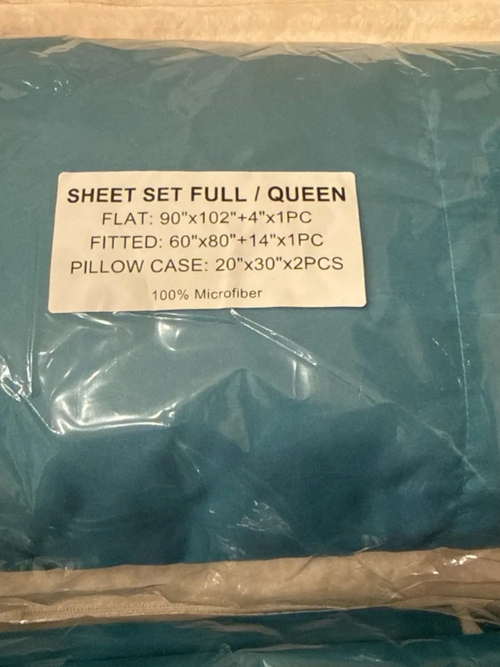 Full/Queen Microfiber Sheet Set with Bed Skirt in Teal